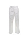 Pantalone in cotone bianco a vita alta