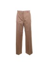 High-waisted brown cotton trousers