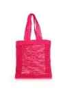 Borsa a spalla in raffia naturale fuxia