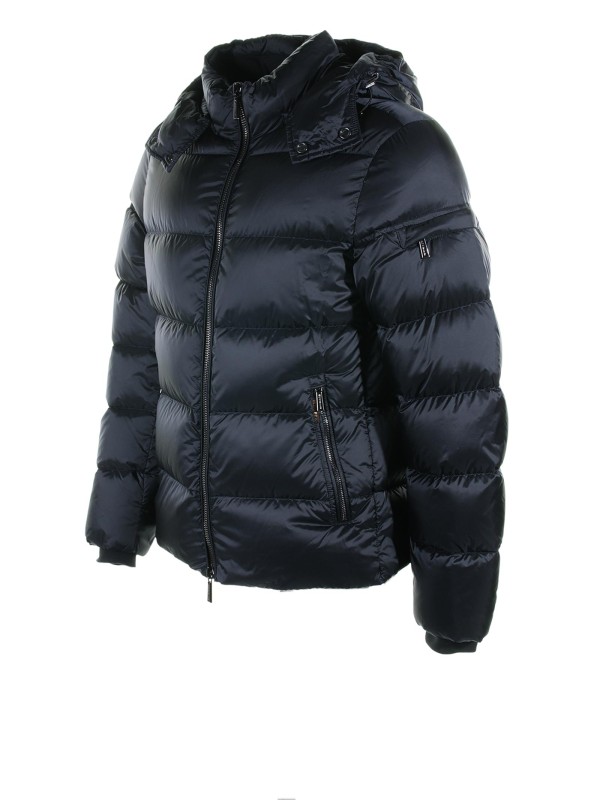 Blue quilted down jacket with zip