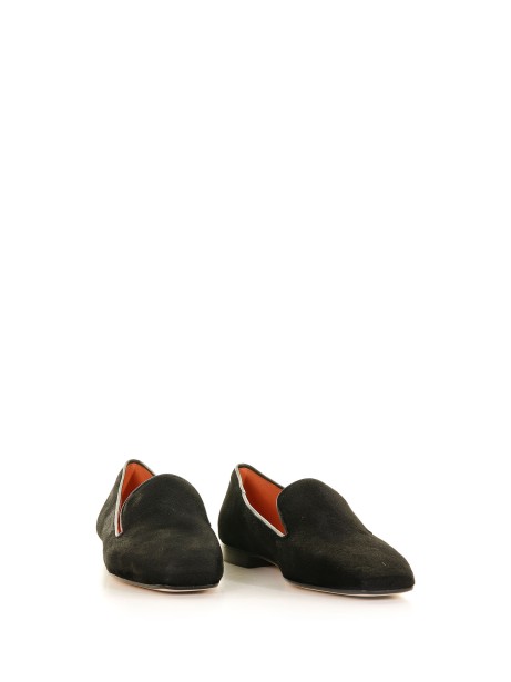 Flat ballerina in black suede
