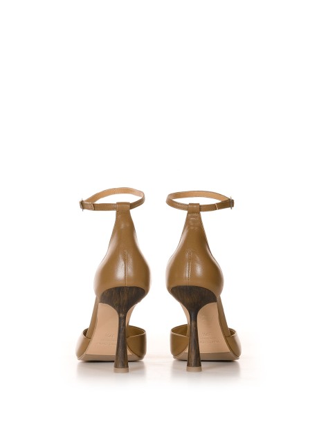 Nicole Bonnet brandy leather pump with strap