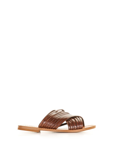 Braided leather slipper