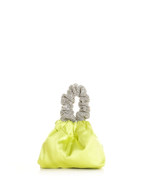 Pochette in raso lime con strass Pochette in raso lime con strass