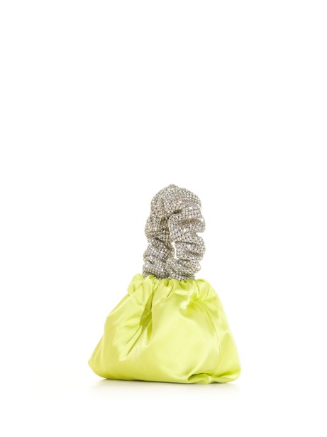 Pochette in raso lime con strass 2