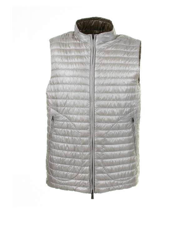 Gilet trapuntato verde con zip