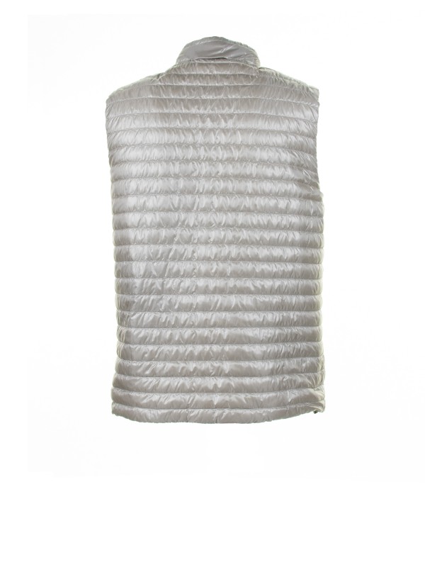 Gilet trapuntato verde con zip