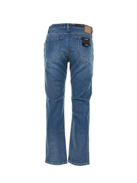 Jeans a vita alta in denim blu