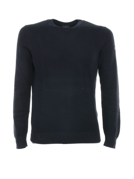 Blue crewneck sweater in cotton