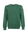 Green crewneck sweater in cotton