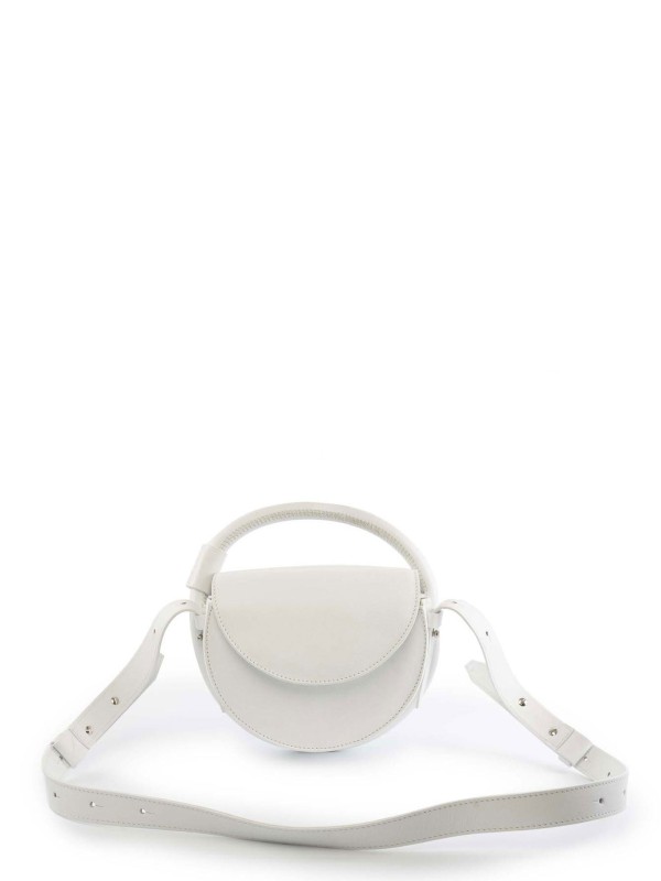 Leather shoulder bag with handle