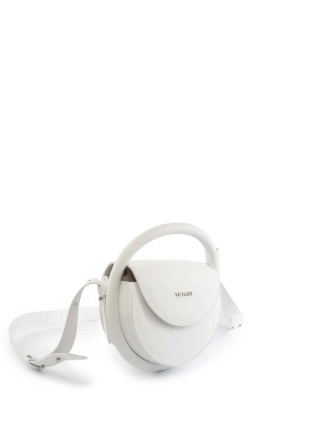 Leather shoulder bag with handle