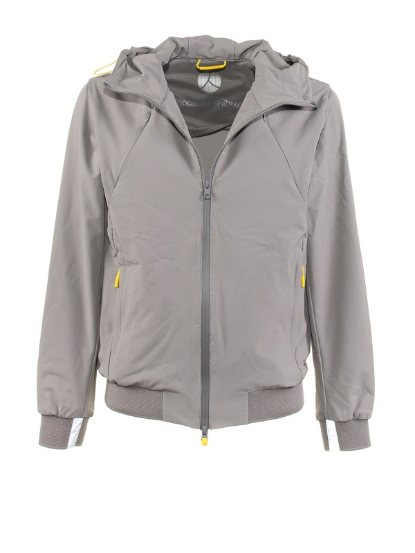 Pearl blue technical fabric jacket