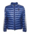 Down jacket in nylon with horizontal stitching