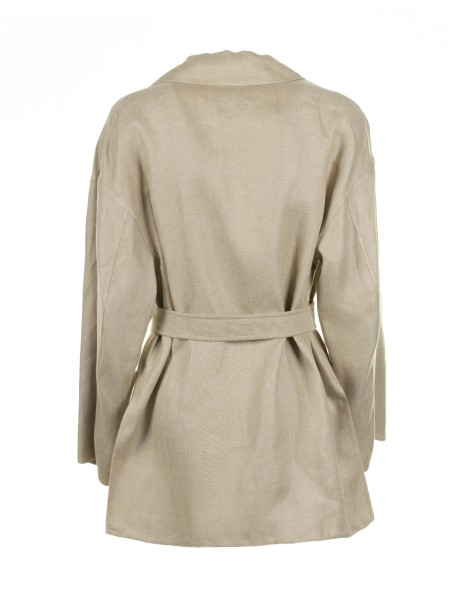 Beige linen jacket with belt