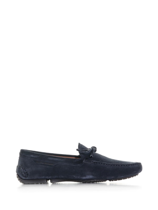 Suede loafer with bow Suede loafer with bow