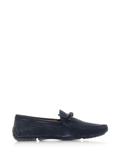 Suede loafer with bow Suede loafer with bow