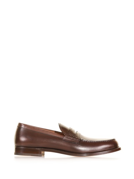 Leather loafer with band