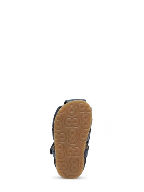 Blue semi-closed leather sandals
