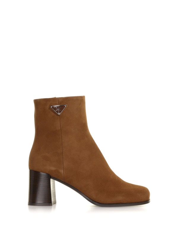 Suede ankle boot with logo Suede ankle boot with logo