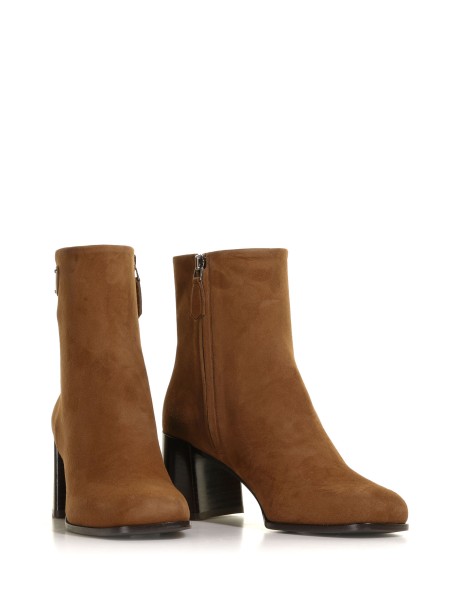 Suede ankle boot with logo 2