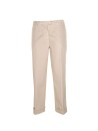 Beige trousers with turn-up