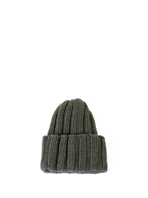 Military green cashmere beanie
