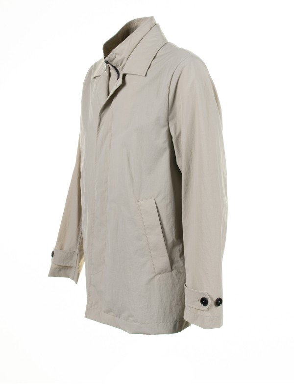 Beige jacket with zip and collar