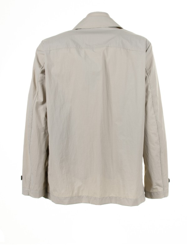 Giacca beige con zip e colletto