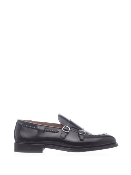Double buckle leather loafer