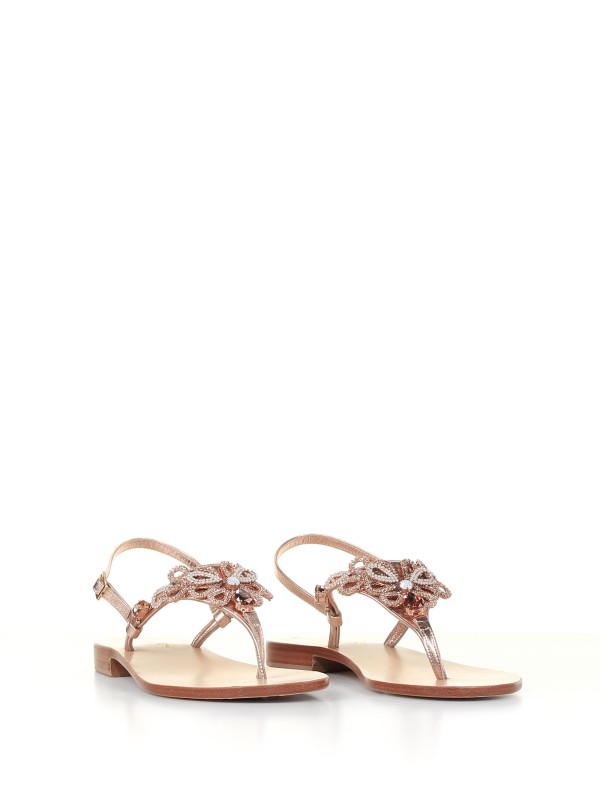Thong sandal with jewel detail