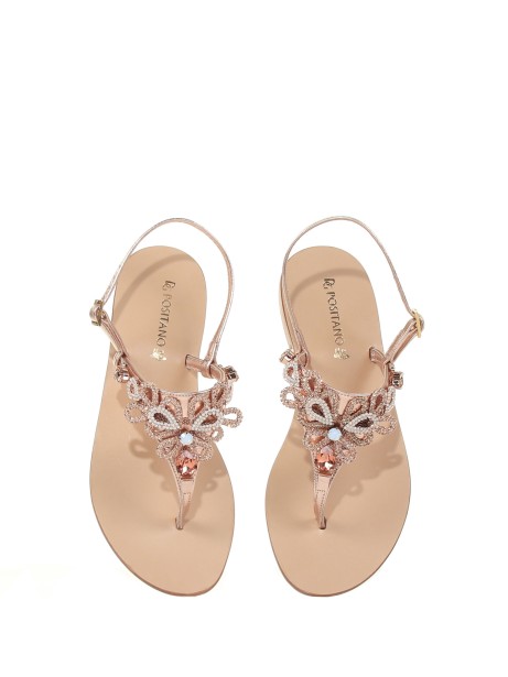 Thong sandal with jewel detail