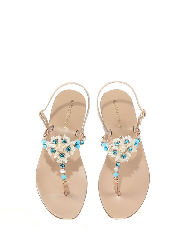 Thong sandal with jewel detail