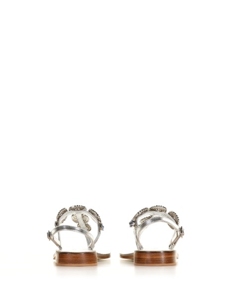 Flip flop sandal with rhinestones