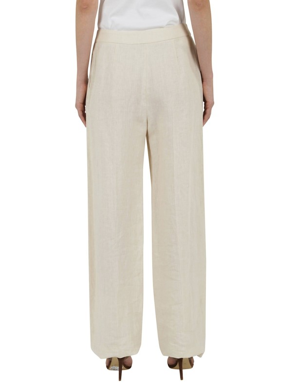 Soft sand high-waisted trousers