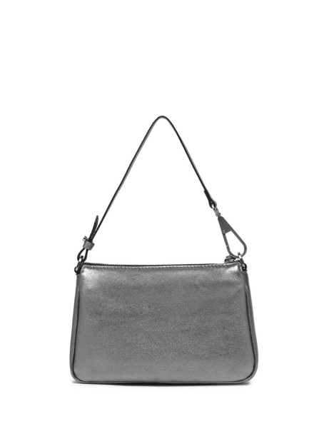 Mini bag Brooke in pelle bubble acciaio
