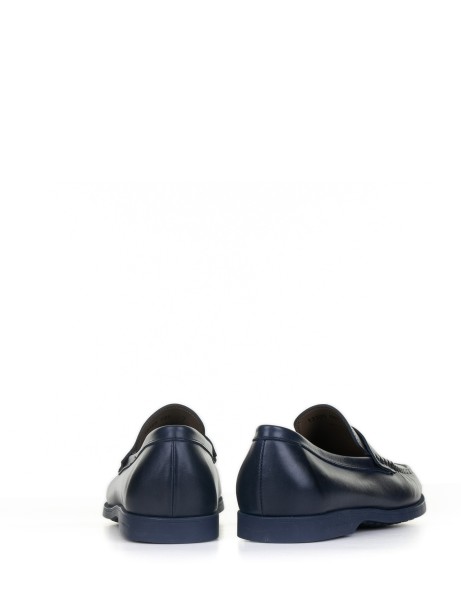 Mocassino in pelle blu marine