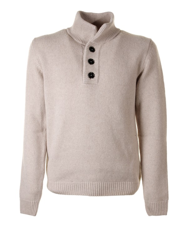 Beige turtleneck sweater with buttons Beige turtleneck sweater with buttons
