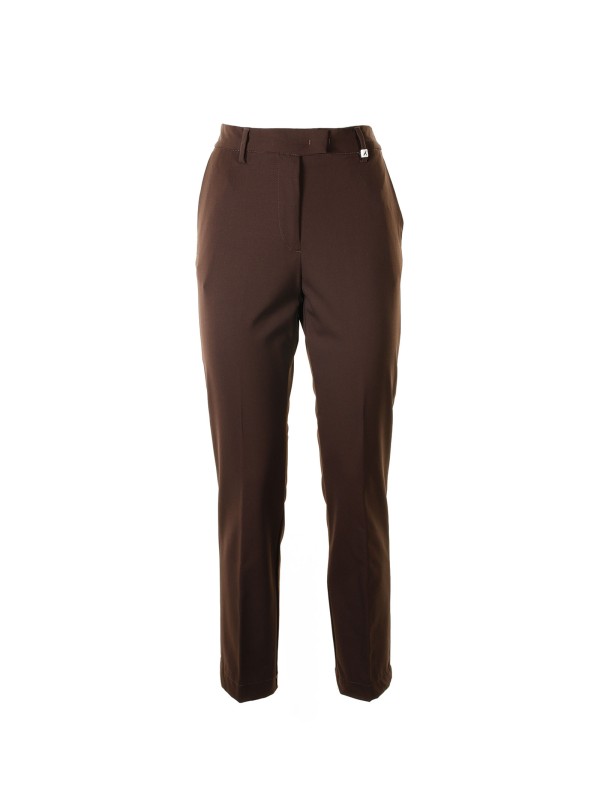 Pantalone chino marrone a vita alta Pantalone chino marrone a vita alta