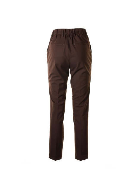Pantalone chino marrone a vita alta 2
