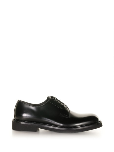 Derby black in smooth leather