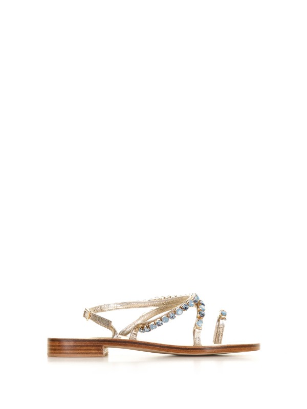 Sandalo con pietre e strass Sandalo con pietre e strass