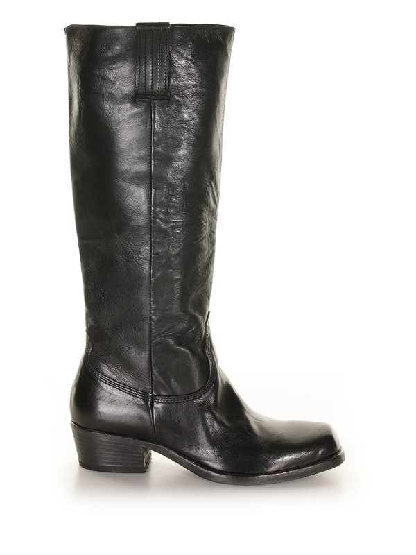 Black leather high boot Black leather high boot