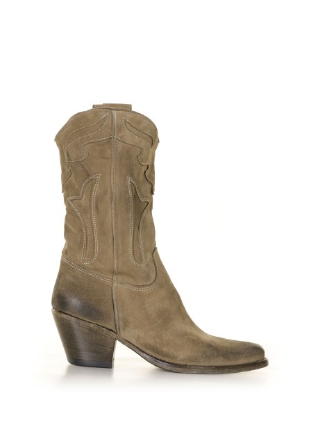 Beige suede high Texan boot Beige suede high Texan boot