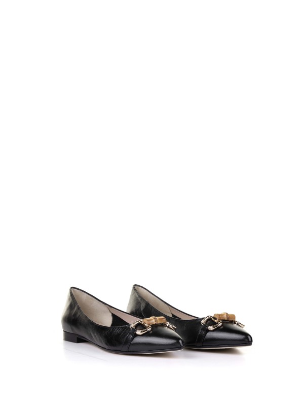 Nappa ballerina with accessory