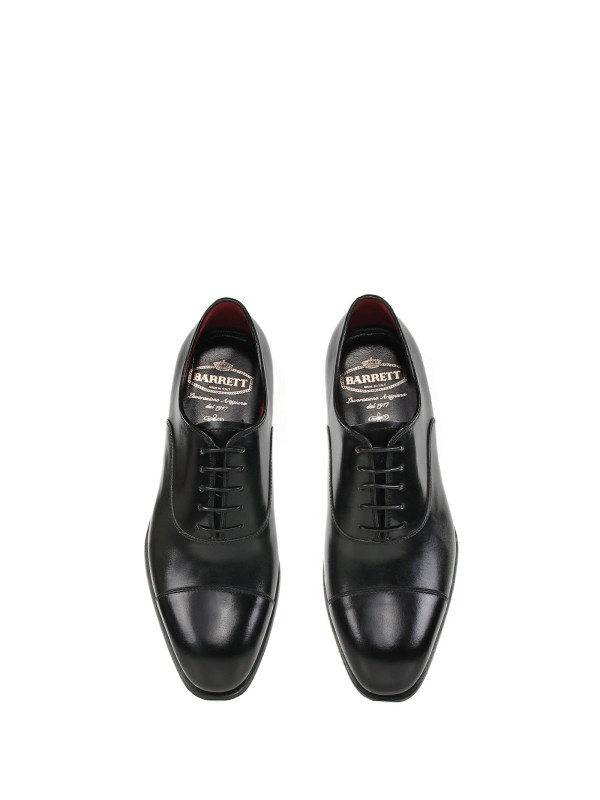 Derby in smooth black leather