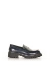 Blue leather loafers