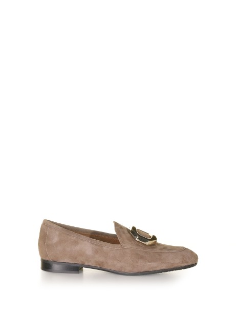 Beige suede loafer