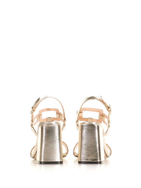 Sandal in platinum nappa leather