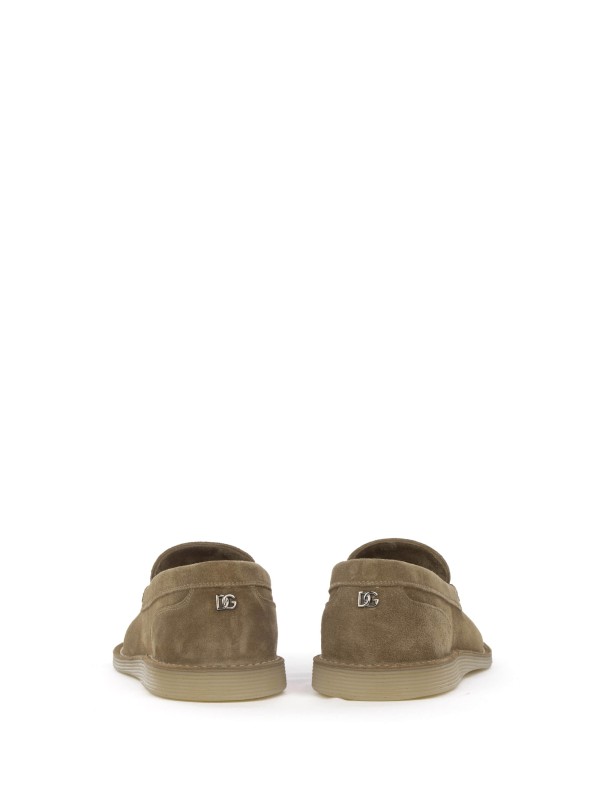 Mocassino in suede nocciola